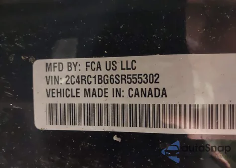 2025 Chrysler Pacifica Select из США, поврежденный, VIN 2C4RC1BG6SR555302